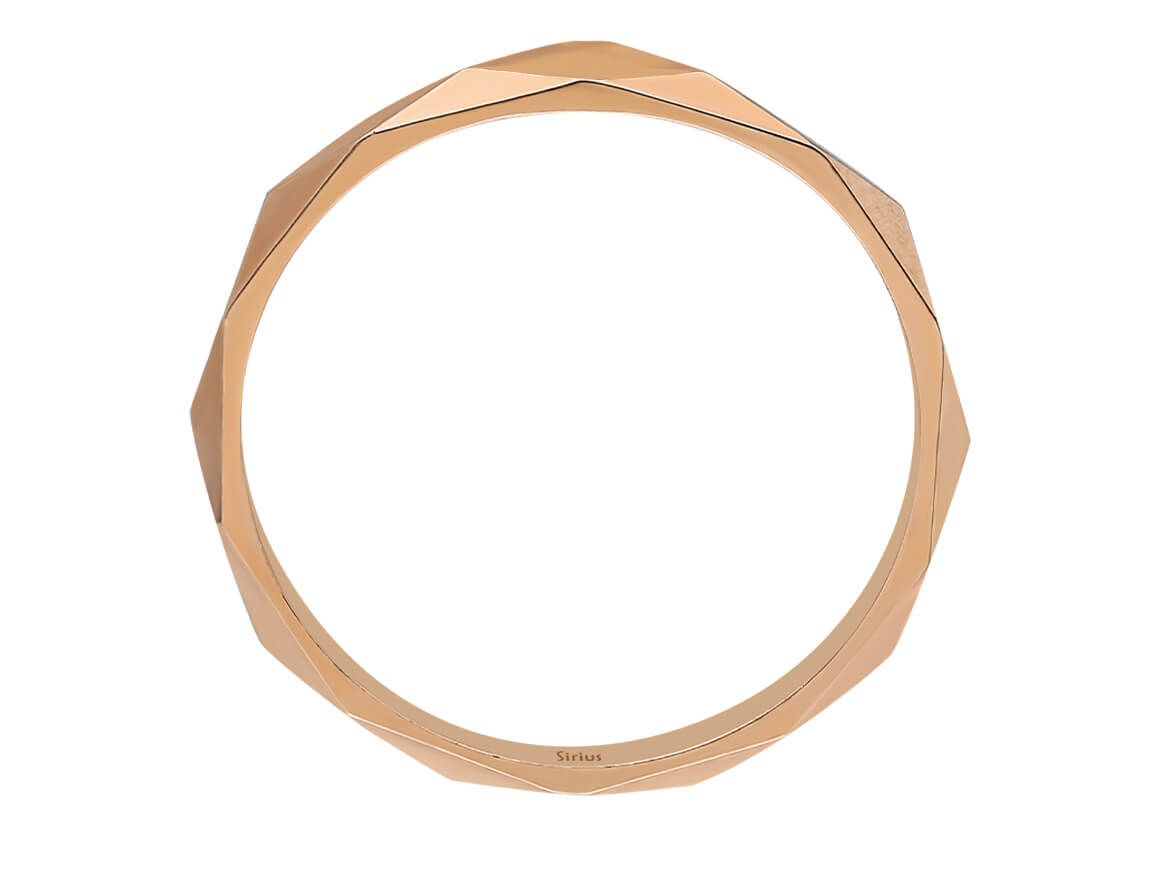 Facettierter Herrenring aus 8K Rotgold - Modern & Maskulin - hochwertiger Schmuck von Rosy Lab Diamonds