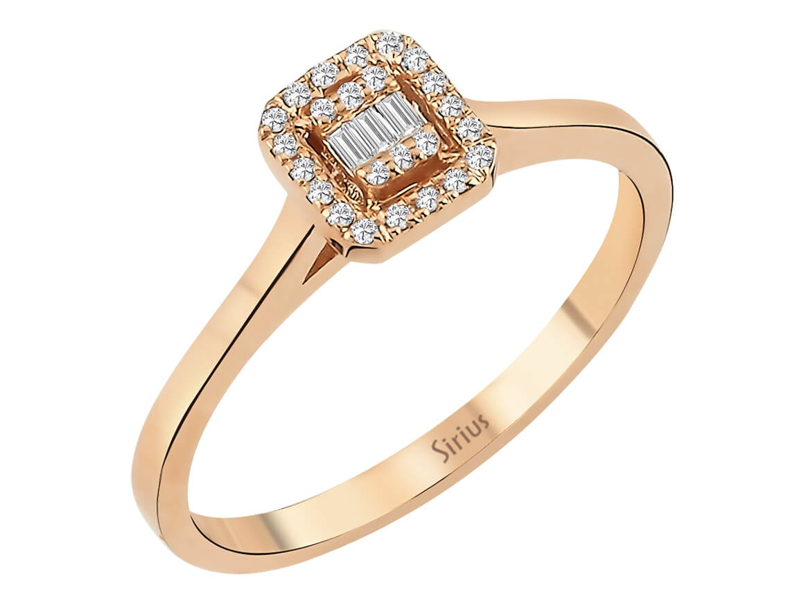 Baget-Diamantring Rosea Stella - 0,08 ct in 8K Roségold - hochwertiger Schmuck von Rosy Lab Diamonds