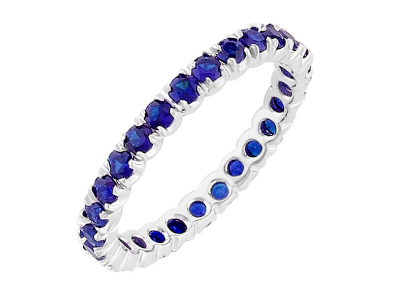 Sapphire ring with 27 round sapphires | 14-karat gold | Lab-grown sapphire - high-quality Jewelry from Rosy Lab Diamonds
