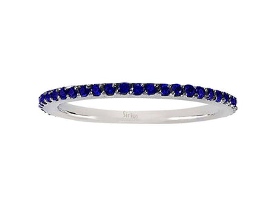 Stilvoller Eternity-Ring mit 42 runden Saphirsteinen in 14 Karat Weißgold