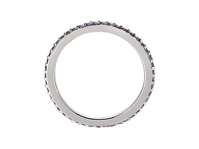 Stilvoller Eternity-Ring mit 42 runden Saphirsteinen in 14 Karat Weißgold