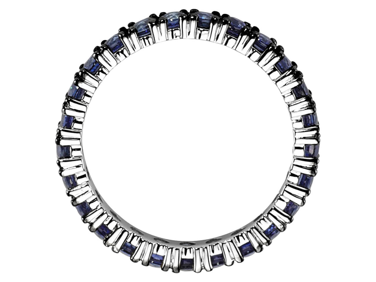 Weißgold-Tamtur-Ring mit 25 Saphiren (1,70 Karat)