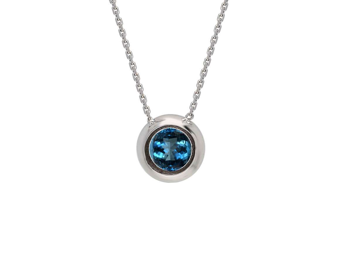 0,66 ct tektaş Safir kolye | 14K Beyaz Altın - Rosy Lab Diamonds’tan yüksek kaliteli Mücevher