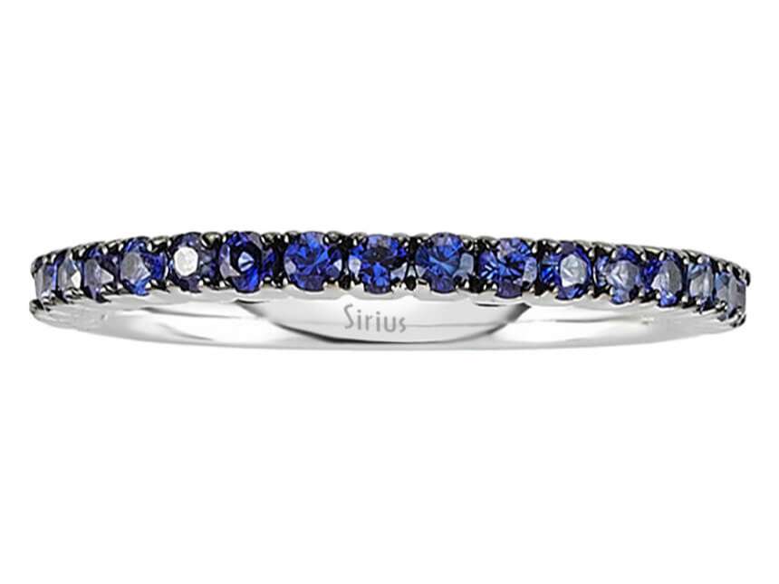 Élégante bague en Or Blanc 18 carats ornée de 19 saphirs, 0,43 carat – Bijoux haut de gamme de Rosy Lab Diamonds