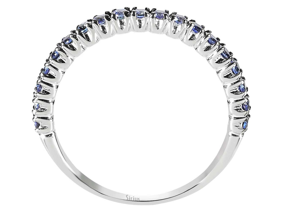 Élégante bague en Or Blanc 18 carats ornée de 19 saphirs, 0,43 carat – Bijoux haut de gamme de Rosy Lab Diamonds