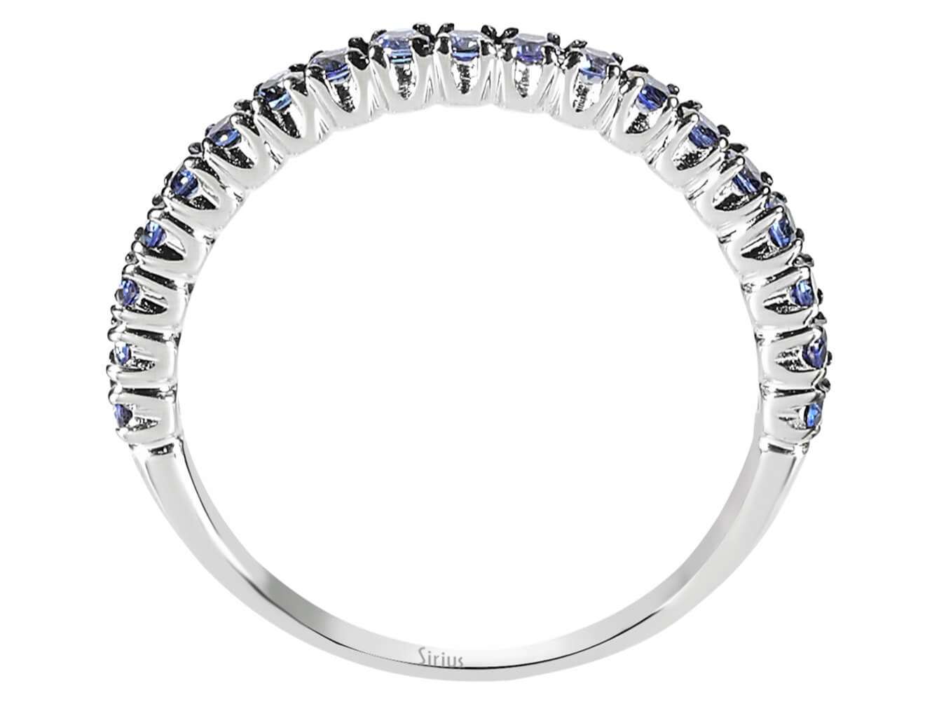 18K Weißgold Ring mit 19 Saphiren, rund, 0,43 Karat