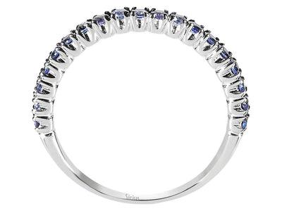 18K Weißgold Ring mit 19 Saphiren, rund, 0,43 Karat