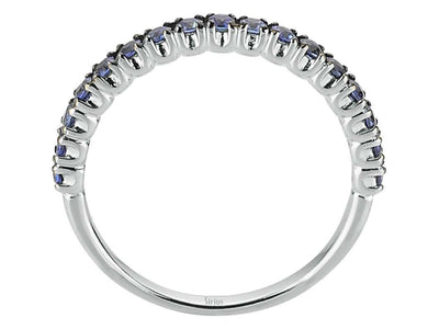 Feiner Halbkreis-Ring mit 17 Rundschliff Saphiren