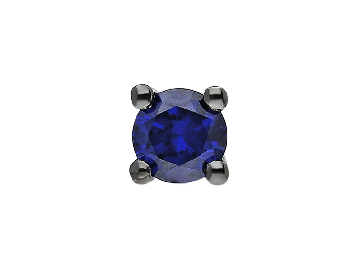 Puce d’oreille homme solitaire Saphir de 0,33 ct en Or Blanc 585 - Bijoux haut de gamme de Rosy Lab Diamonds