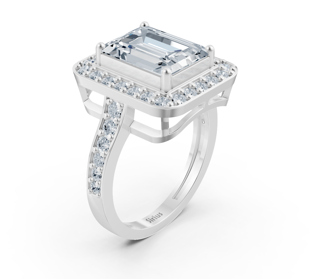 Magnificent white gold ring with emerald-cut diamond – 2.41 carats