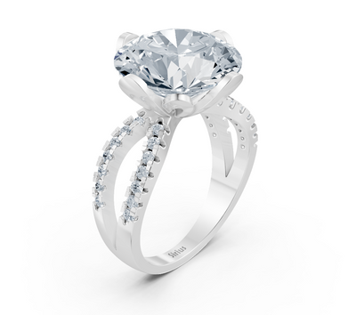 Weißgold-Ring mit laborgezüchtetem Runddiamant – 6,59 ct