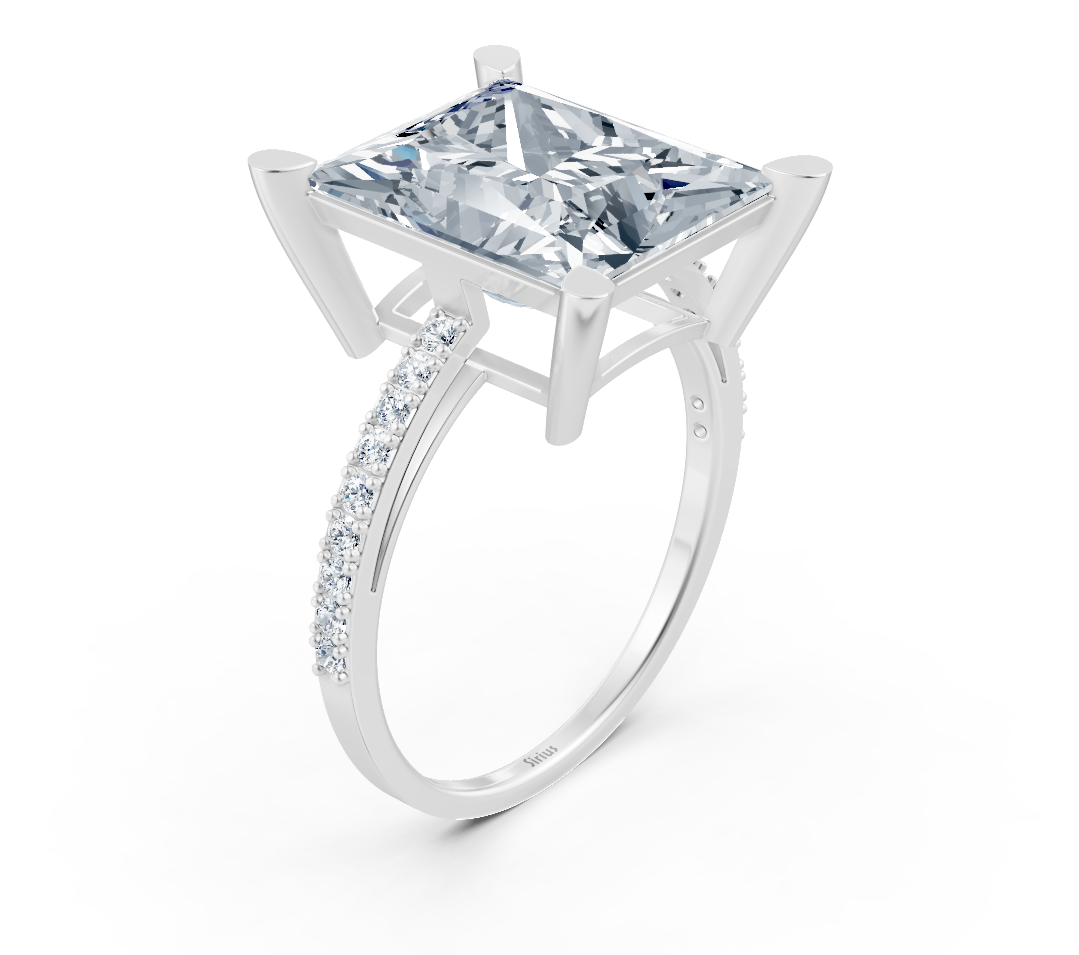 Verlobungsring Sirius mit Prinzess-Schliff in Weißgold - hochwertiger Schmuck von Rosy Lab Diamonds