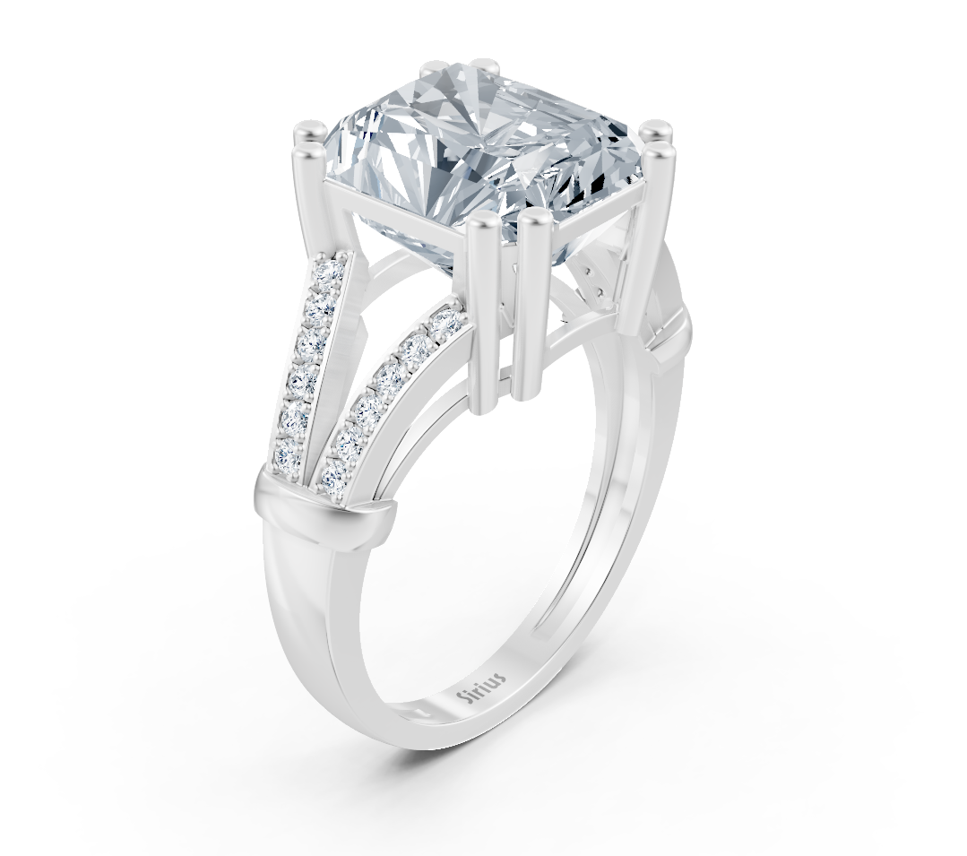 Exclusive white gold ring with radiant-cut diamond – 8.01 carats