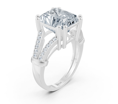 Exclusive white gold ring with radiant-cut diamond – 8.01 carats