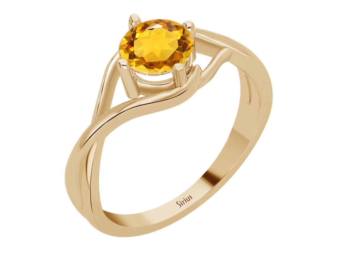 8K Sarı Altın içinde 0,75 ct sitrinli Moana Yüzük - Zarif kadın yüzüğü - Rosy Lab Diamonds’tan yüksek kaliteli Mücevher