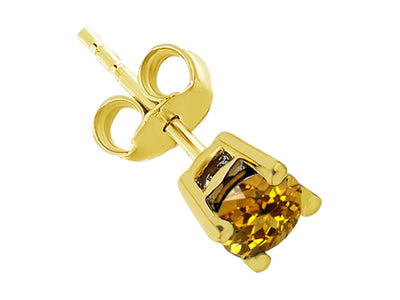Boucles d'oreilles pour hommes avec citrine en or jaune 585