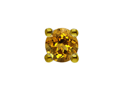 Boucles d'oreilles pour hommes avec citrine en or jaune 585