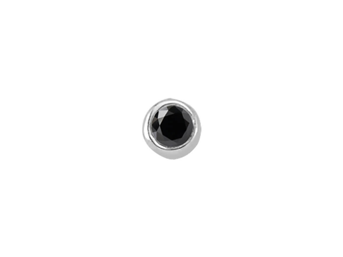 Piercing de nez avec diamant de laboratoire noir en or blanc 585