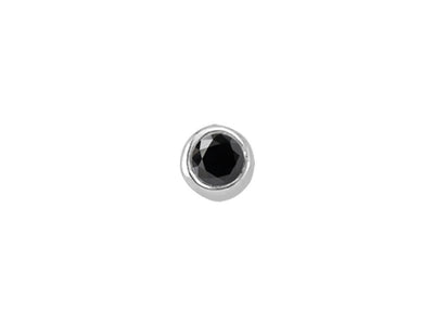 Piercing de nez avec diamant de laboratoire noir en or blanc 585