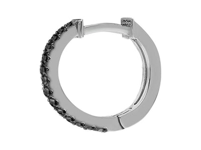 Créole homme avec diamants de laboratoire noirs en or blanc 585