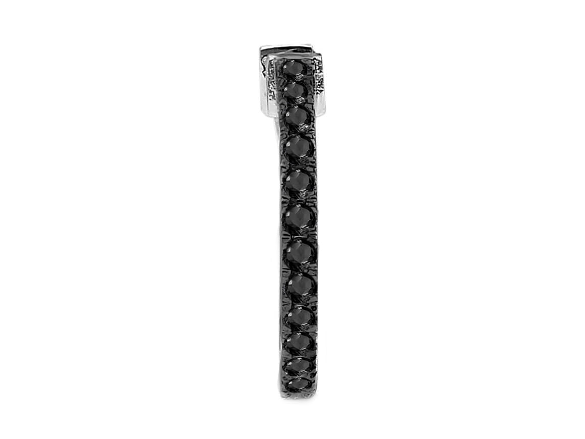 Créole homme avec diamants de laboratoire noirs en or blanc 585
