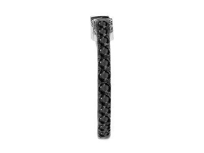 Créole homme avec diamants de laboratoire noirs en or blanc 585