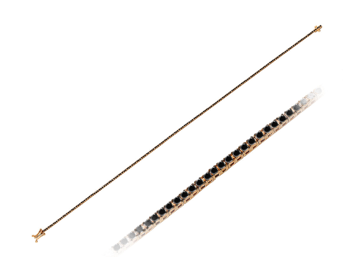 Exclusive men's bracelet with black lab-grown diamonds in rose gold