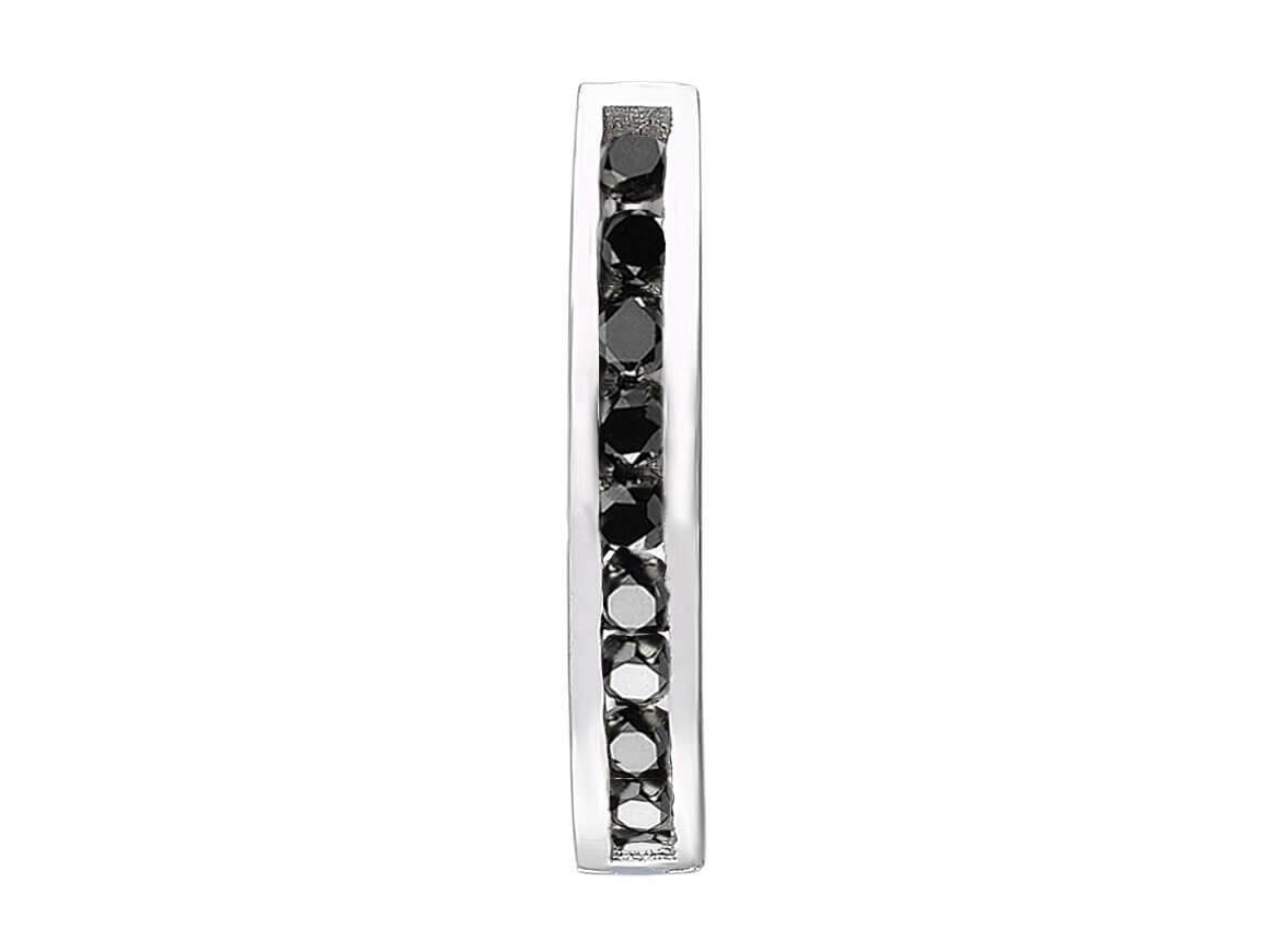 Créole homme avec diamants de laboratoire noirs en or blanc 585