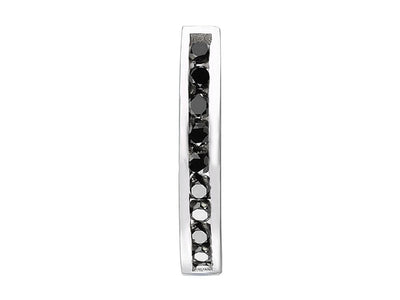 Créole homme avec diamants de laboratoire noirs en or blanc 585