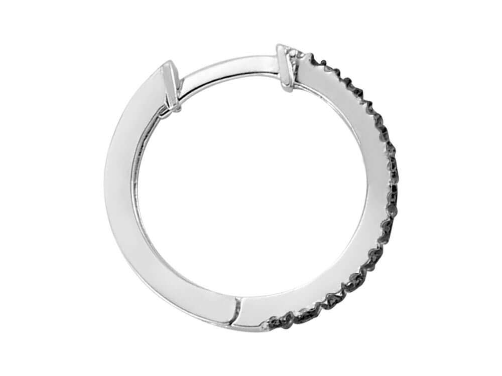 Créoles pour homme avec diamants noirs en Or Blanc 585 millièmes – Bijoux haut de gamme de Rosy Lab Diamonds