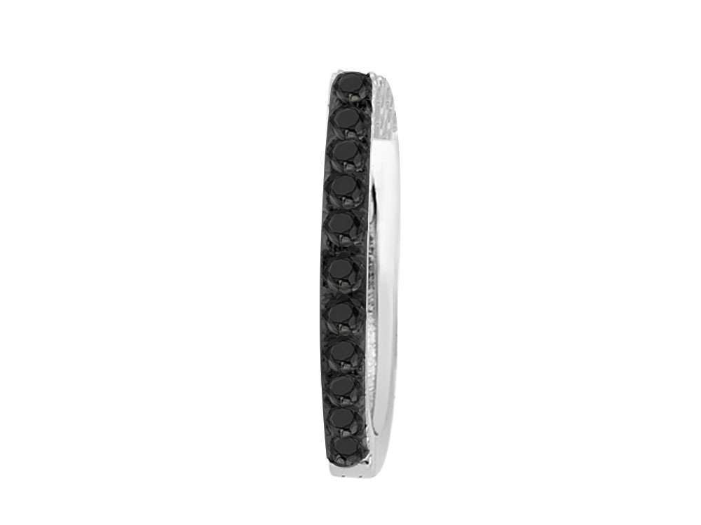 Créoles pour hommes serties de diamants noirs en Or Blanc 585 – bijoux haut de gamme de Rosy Lab Diamonds