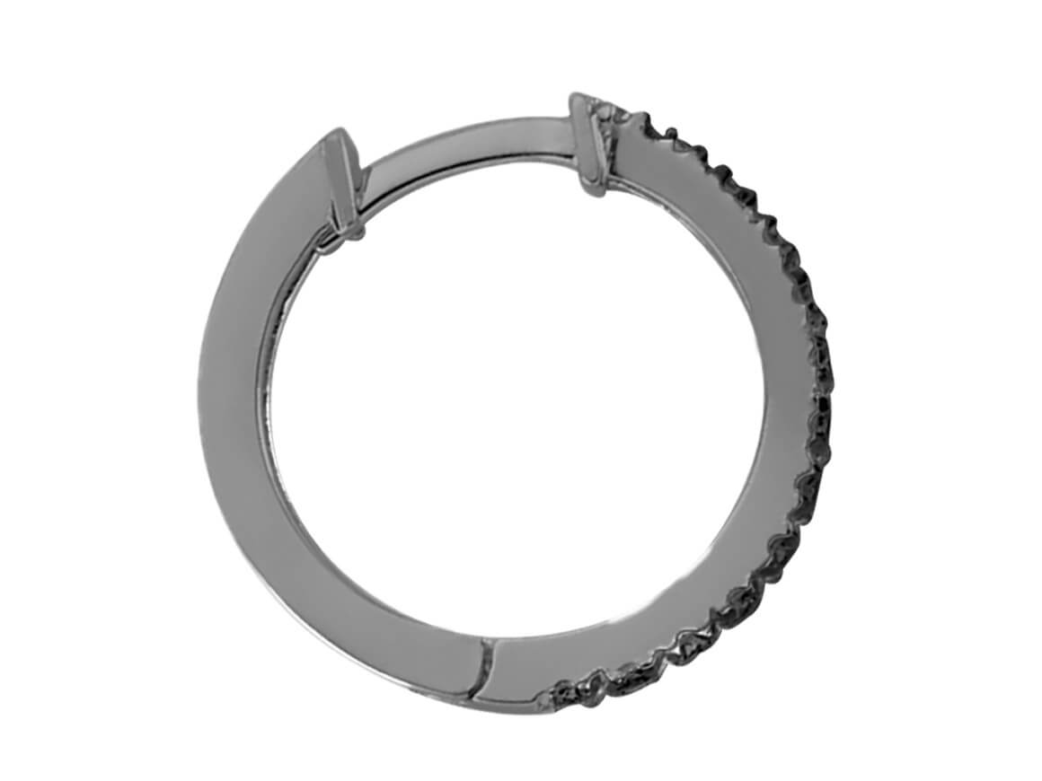 Créoles pour homme avec des diamants de laboratoire noirs en Or Blanc 585 millièmes – des Bijoux haut de gamme de Rosy Lab Diamonds