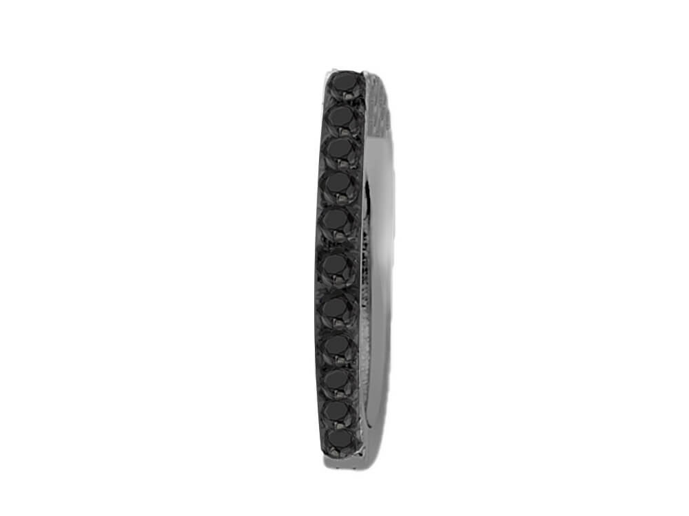 Créoles pour homme avec des diamants de laboratoire noirs en Or Blanc 585 millièmes – des Bijoux haut de gamme de Rosy Lab Diamonds