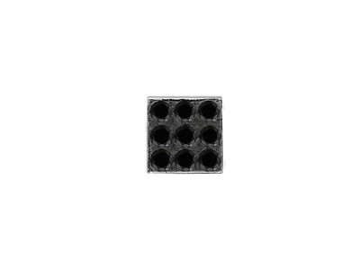 Clou d'oreille carré pour homme avec diamants noirs en or 585