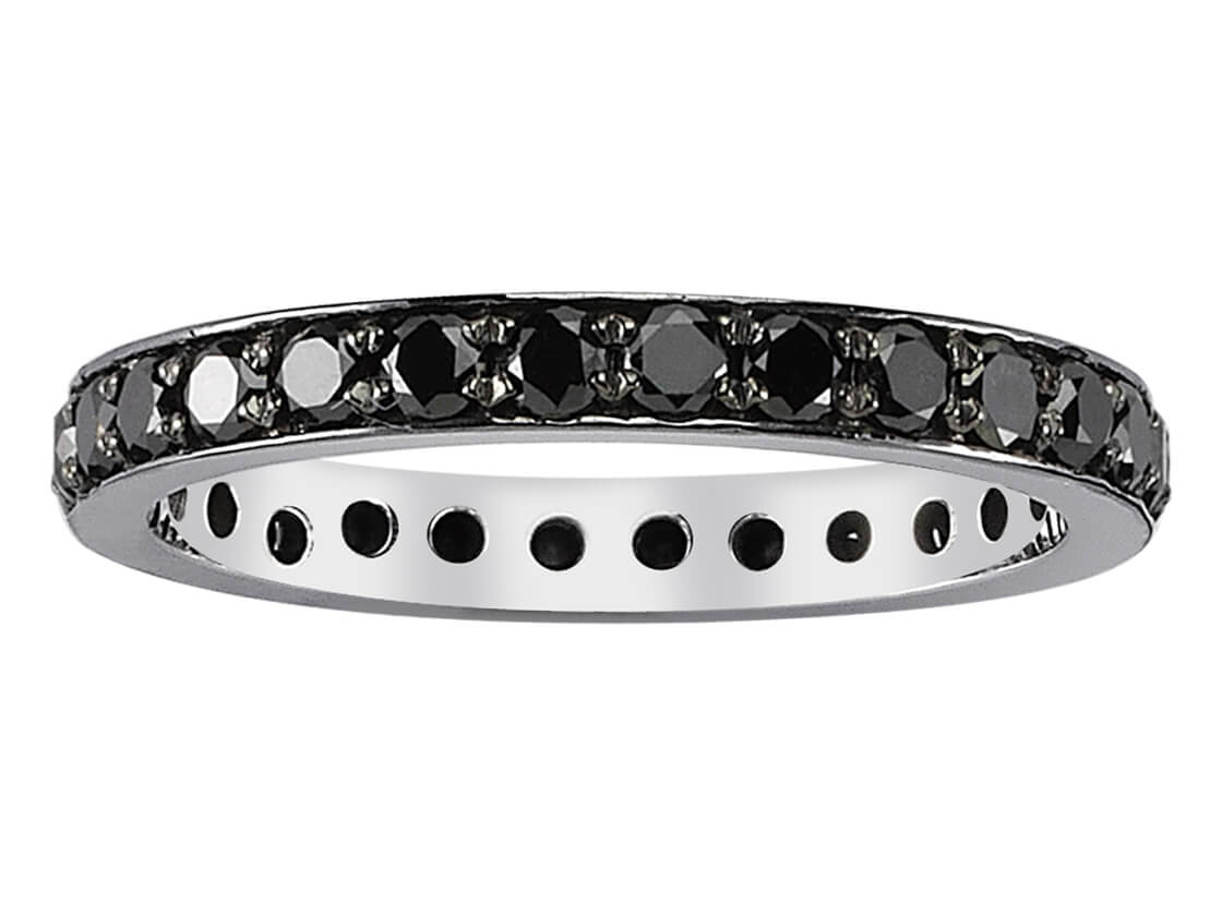 Eleganter schwarzer Diamant-Tamtur-Ring aus 14 Karat Weißgold mit laborgezüchteten Diamanten - hochwertiger Schmuck von Rosy Lab Diamonds