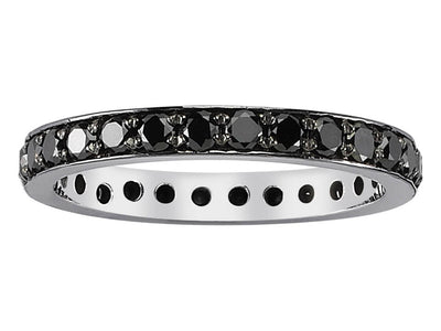Elegant black diamond Tamtur ring made of 14 karat white gold