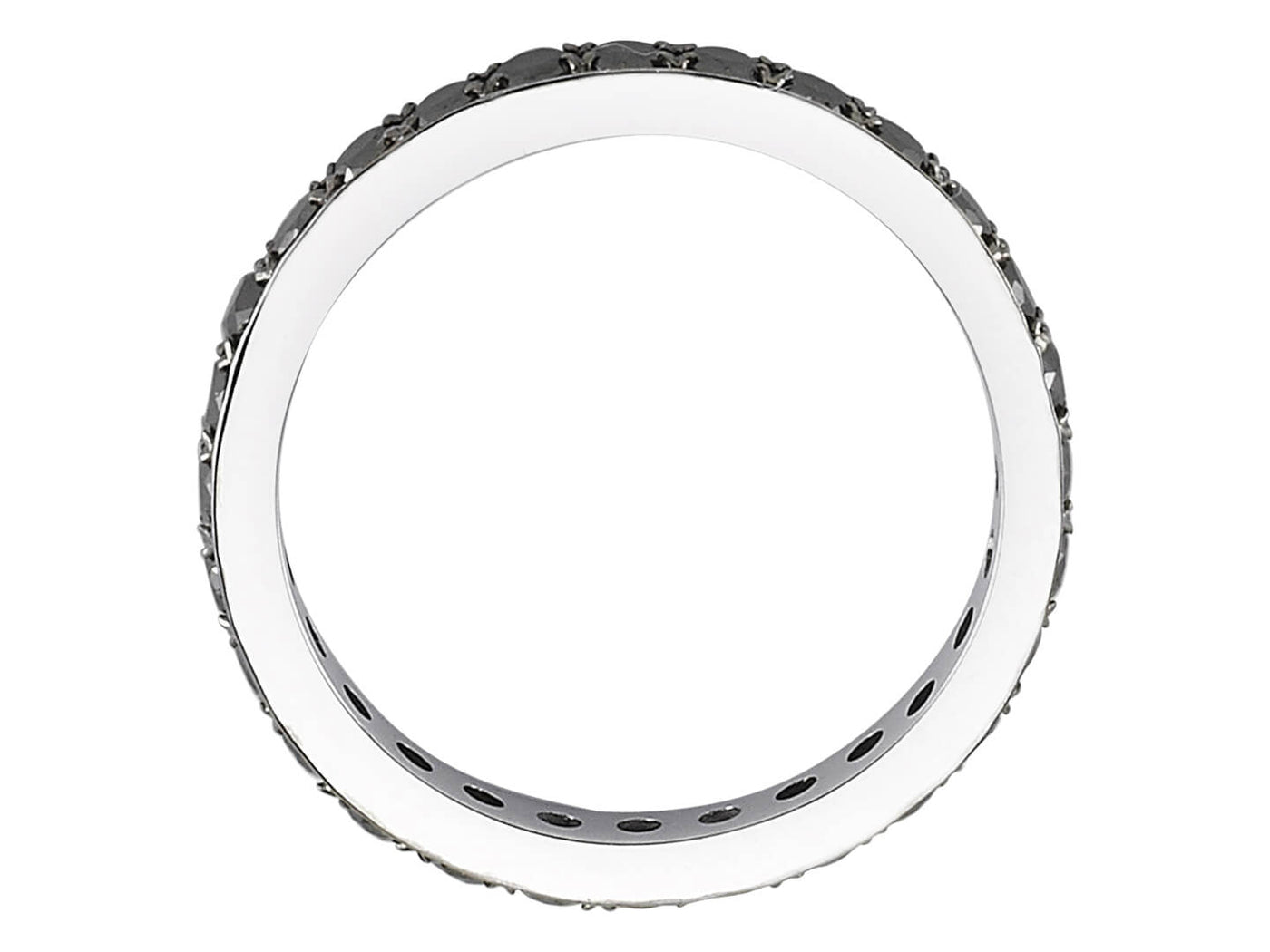 Elegant black diamond Tamtur ring made of 14 karat white gold