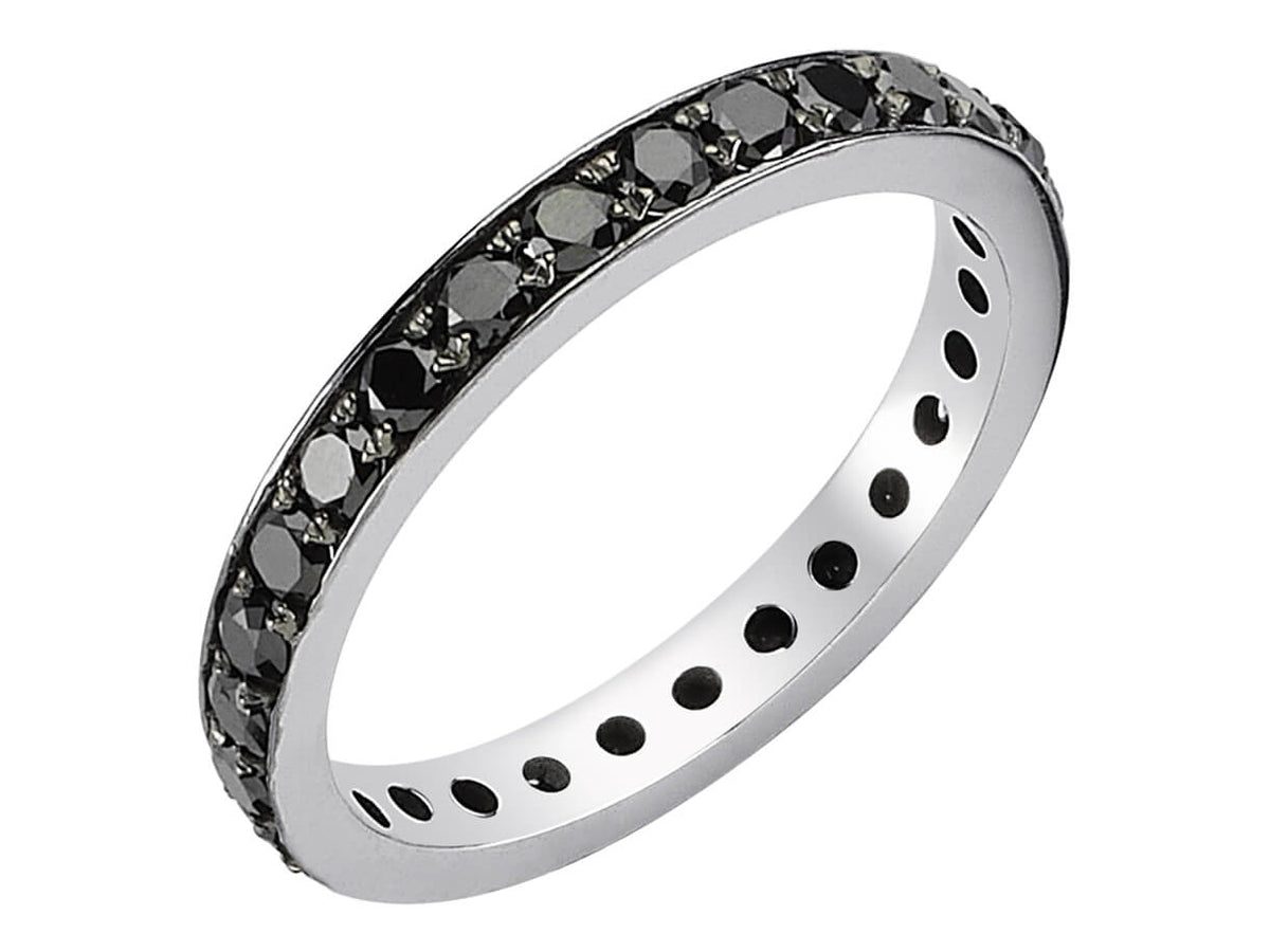 Eleganter schwarzer Diamant-Tamtur-Ring aus 14 Karat Weißgold mit laborgezüchteten Diamanten - hochwertiger Schmuck von Rosy Lab Diamonds