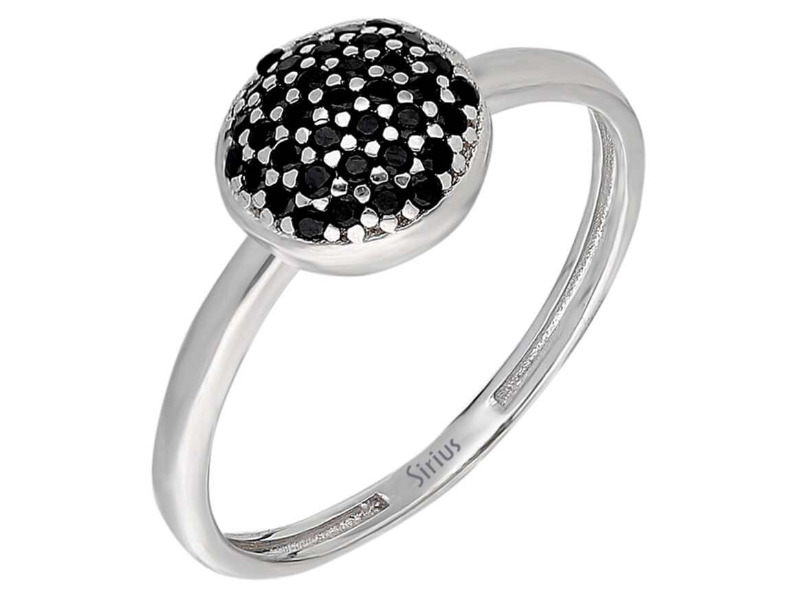 Ring with black diamonds – 0.22 ct – 14K white gold