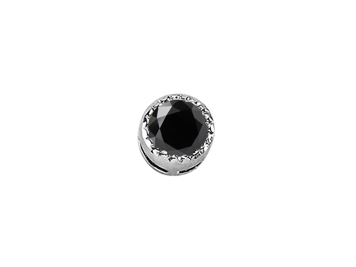 Men's solitaire stud earrings with black diamonds in 14-karat gold - high-quality Jewelry by Rosy Lab Diamonds