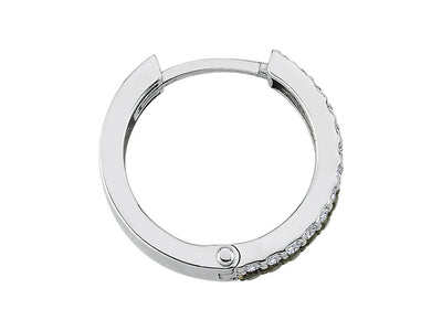 Créoles avec diamants de laboratoire blancs et noirs en or blanc 585 – version compacte
