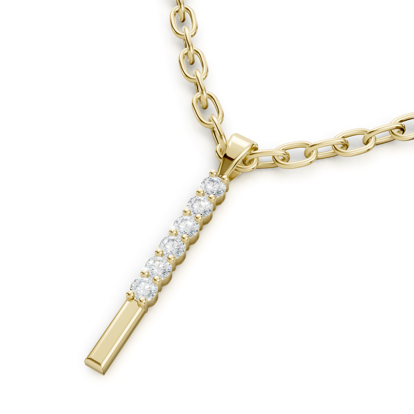 3 elmaslı Kolye Ucu I - 9K Sarı Altın - Rosy Lab Diamonds’tan yüksek kaliteli Mücevher