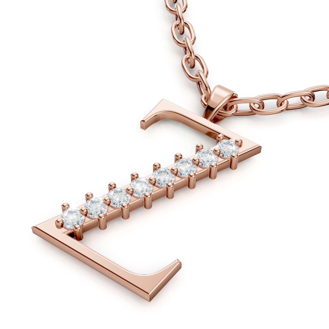 Buchstaben-Anhänger „Z“ mit 8 Diamanten in 9K Roségold