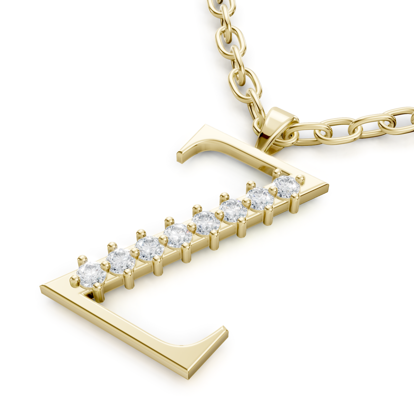 Rosy Lab Diamonds'tan 8 pırlantalı Z Kolye Ucu – 8K Sarı Altın – yüksek kaliteli Mücevher