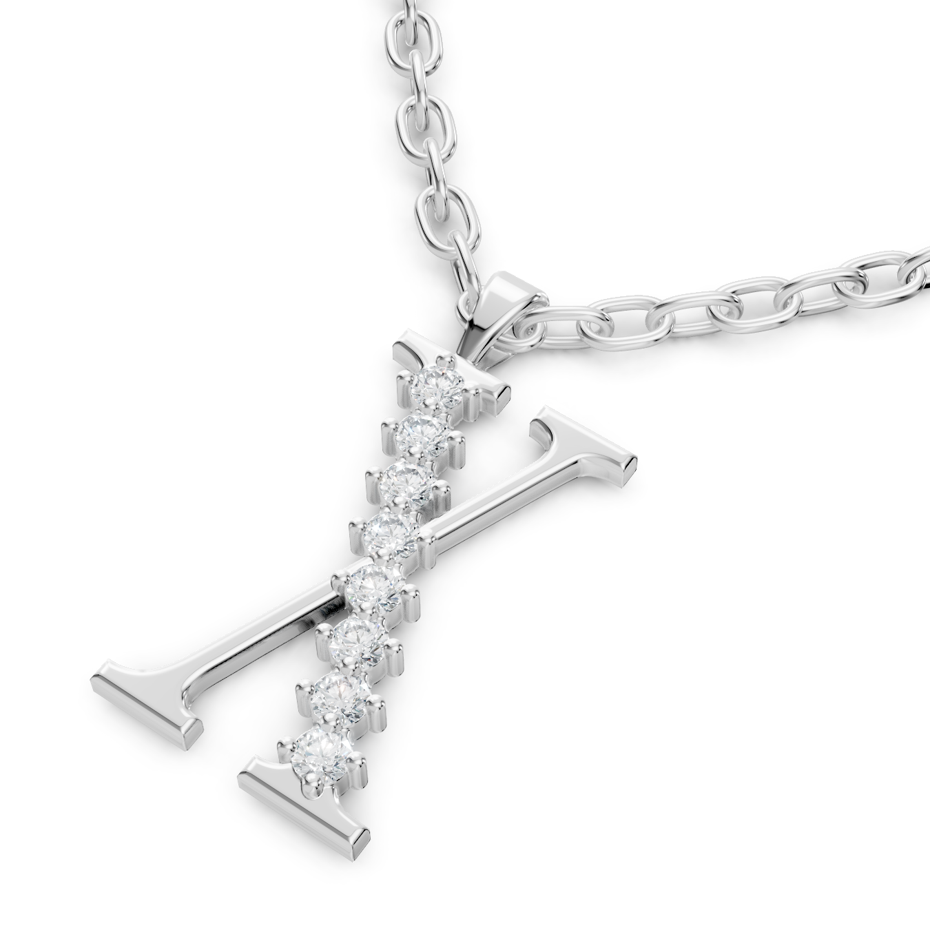 Buchstaben-Anhänger „X“ mit 8 Diamanten in 9K Weißgold