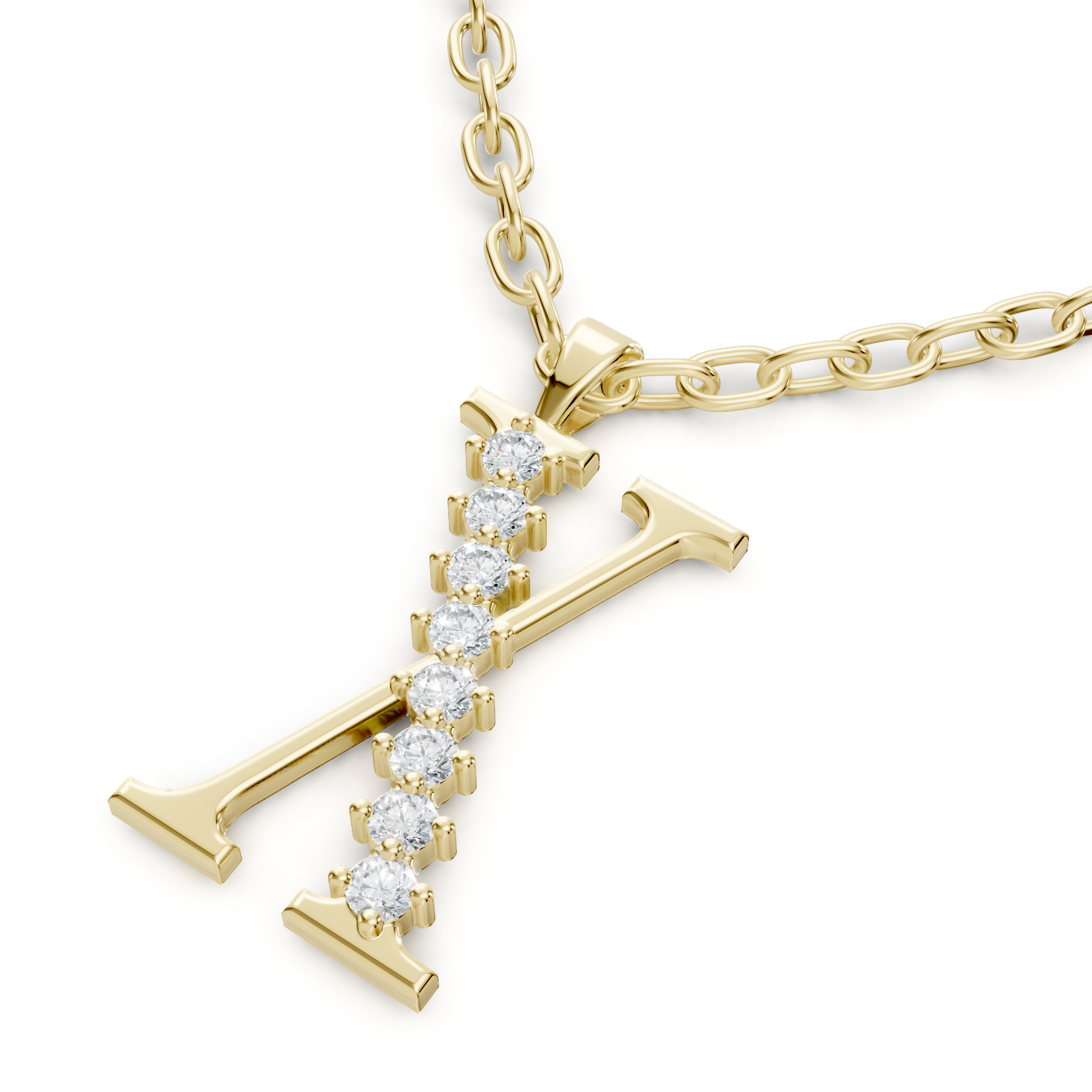 Buchstaben-Anhänger „X“ mit 8 Diamanten in 9K Gelbgold