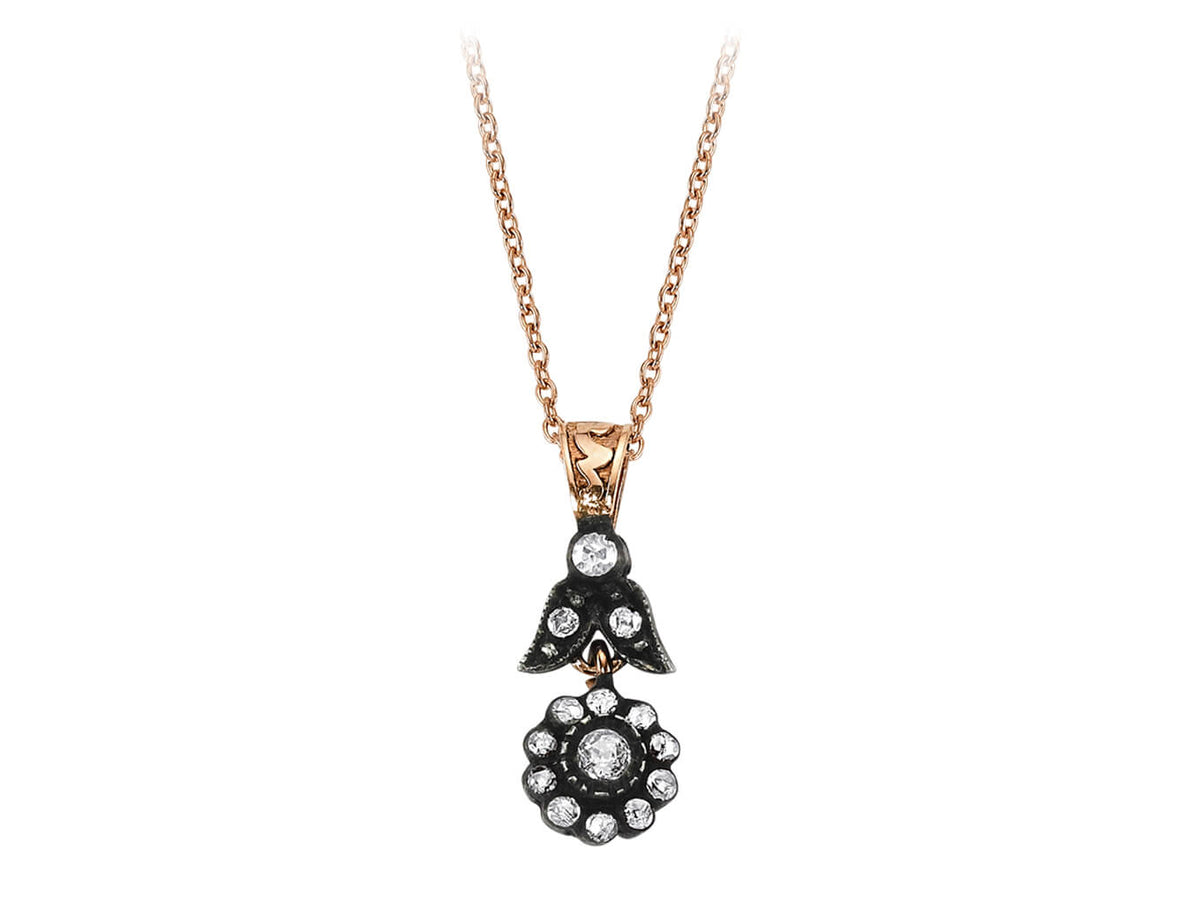 Roségold Anhänger mit 14 Labor-Diamanten im Rundschliff | 82P0002 - hochwertiger Schmuck von Rosy Lab Diamonds