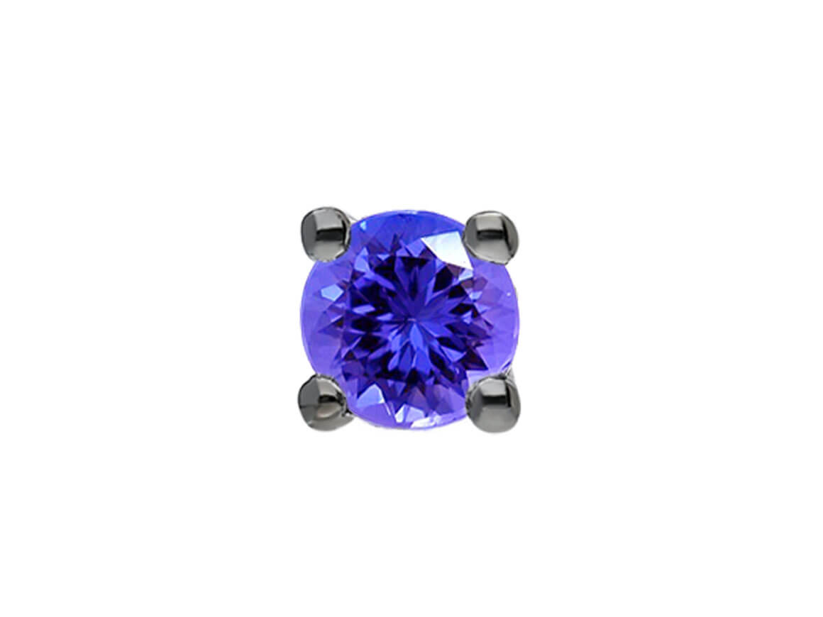 Herren-Ohrstecker mit Tanzanit in 585er Weißgold - hochwertiger Schmuck von Rosy Lab Diamonds