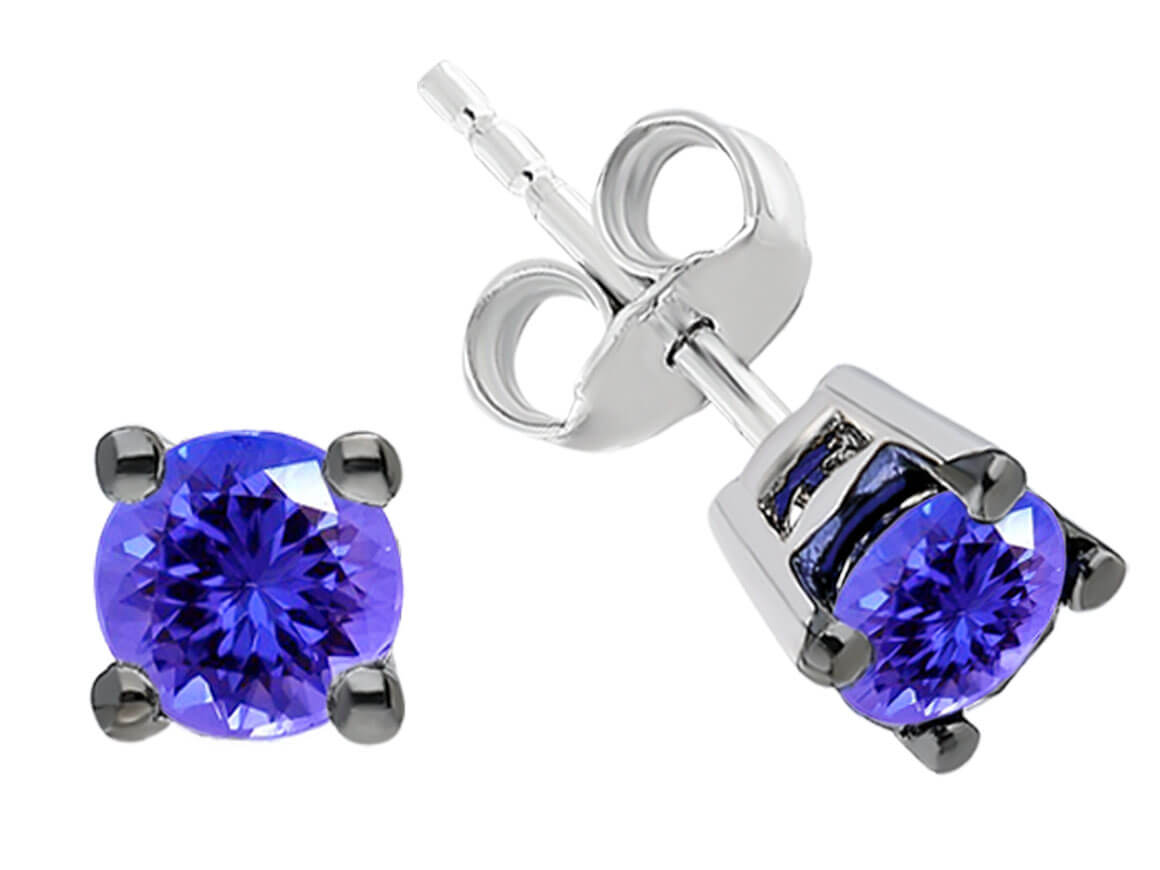 Ohrstecker mit Tanzaniten in 585er Weißgold – hochwertiger Schmuck von Rosy Lab Diamonds