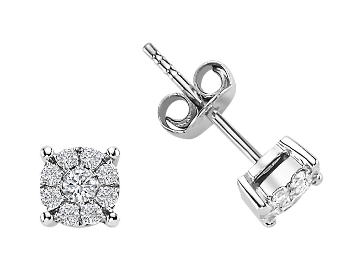 Boucles d’oreilles en Diamant solitaires – Or Blanc 333 | 0,32 ct – Bijoux haut de gamme de Rosy Lab Diamonds